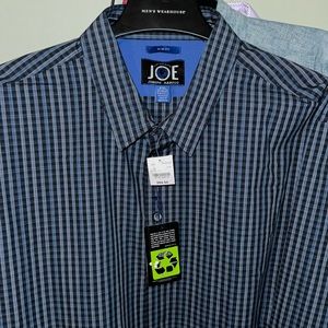 Men’s warehouse Joe SLIM Fit casual shirt blue and navy  check XXL
